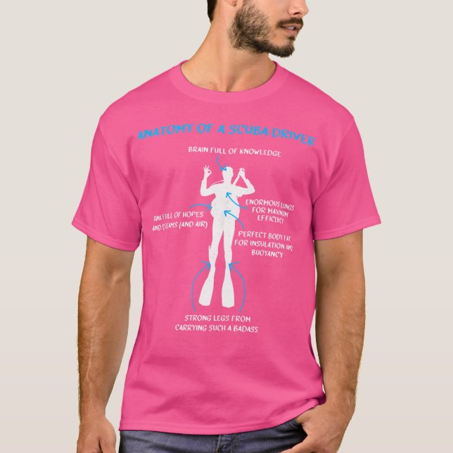 Anatomy Of A Scuba Diver Scuba Diving T Shirt (Framsida)