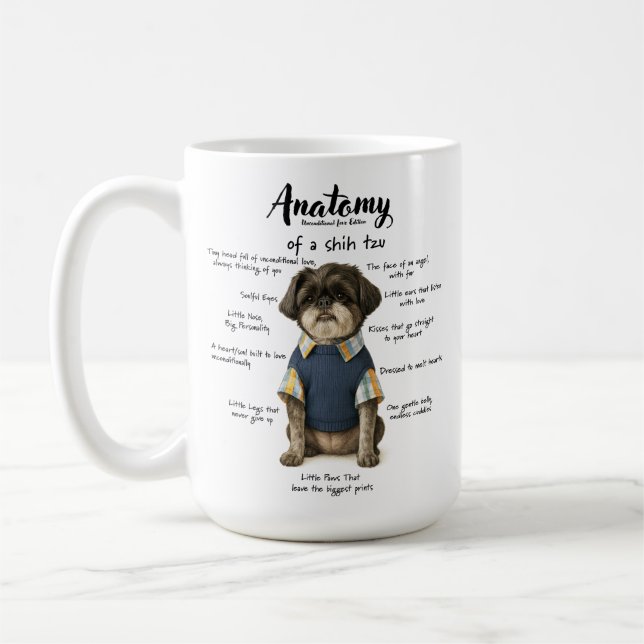 Anatomy of a Shihtzu Unconditional Love Edition  Kaffemugg (Vänster)