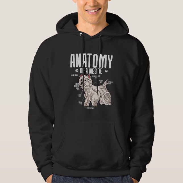 Anatomy Of A West Highland White Terrier Hoodie (Framsida)