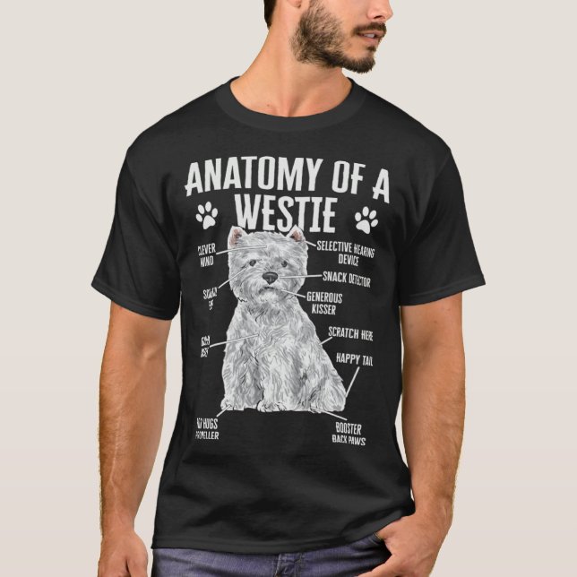 Anatomy Of A Westie West Highland White Terrier T Shirt (Framsida)