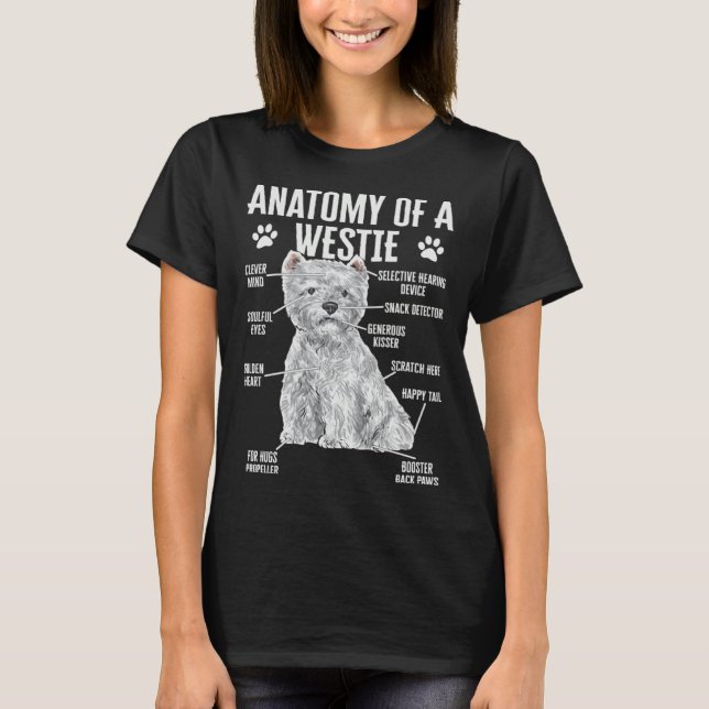 Anatomy Of A Westie West Highland White Terrier T Shirt (Framsida)