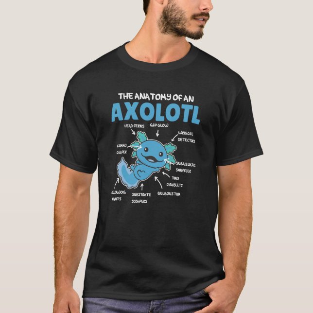 Anatomy Of an Axolotl Sweet Axolotl Explanation  3 T Shirt (Framsida)