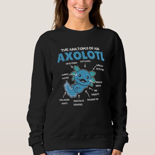 Anatomy Of an Axolotl Sweet Axolotl Explanation  3 T Shirt (Framsida)