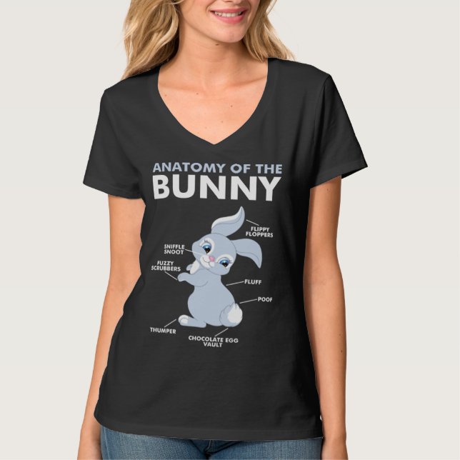 Anatomy of Bunny  Rabbit T Shirt (Framsida)