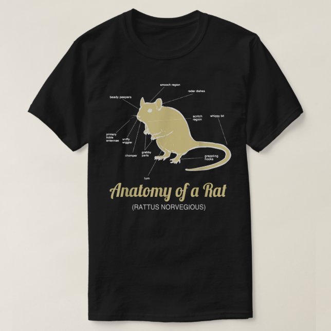 Anatomy of Pet Rat T-shirt  (Design framsida)