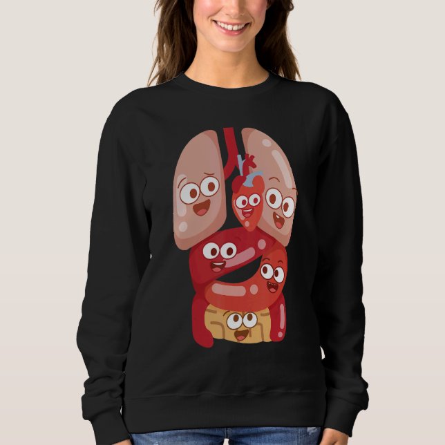 Anatomy Physiology Heart Lungs Vital Organs Illust T Shirt (Framsida)