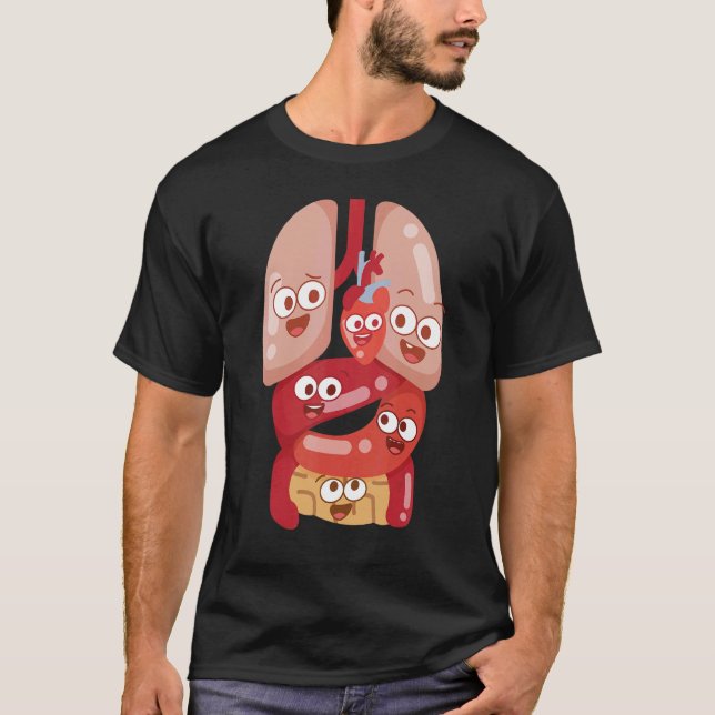Anatomy Physiology Heart Lungs Vital Organs Illust T Shirt (Framsida)