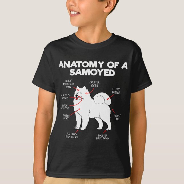 Anatomy Samoyed Hund Hund älskare Hundar Doggy Sam T Shirt (Framsida)