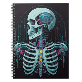 Anatomy Skeleton Cyber Art Anteckningsbok