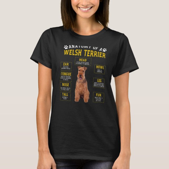Anatomy Welsh Terrier för Women Manar T Shirt (Framsida)