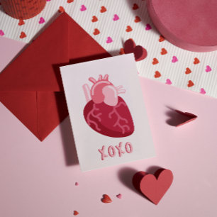 Anatonisk XOXO Rosa Valentindagen Julkort