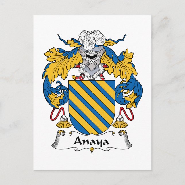 Anaya Family Crest Vykort (Framsida)