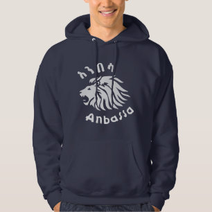 Anbassa Etiopiens Lejona amhariska Nostalgiska kon Hoodie