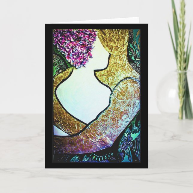 Anbrå interrasistiskt par krämande teckningar kort (Framsida)