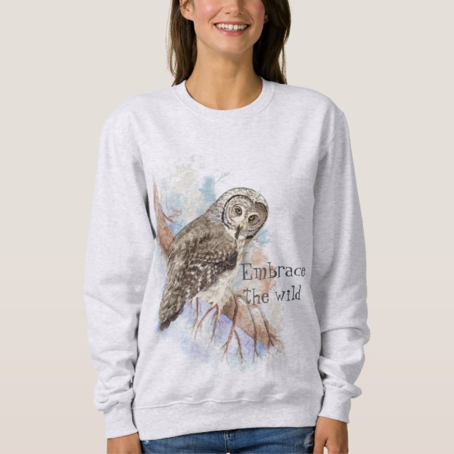 Anbringa Vilden "Animal Wildlife Quote med Uggla T Shirt (Framsida)