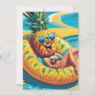 Anbud från ananas bassäng-part inbjudningar