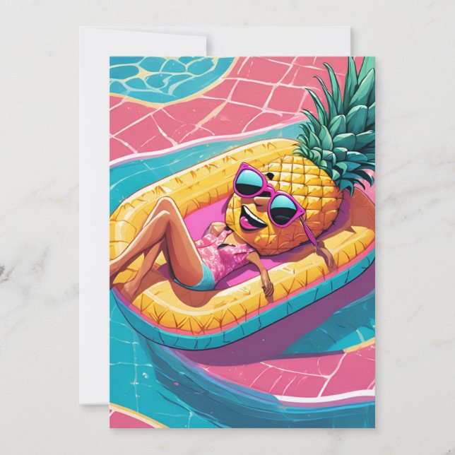 Anbud från ananas bassäng-part inbjudningar (Framsida)
