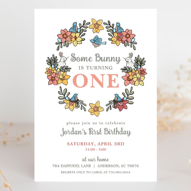 Anbud från Bunny Påsk första födelsedag Inbjudningar (Skapare uppladdad)