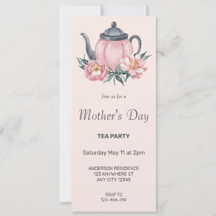 Anbud från Dusky Rosa Mors dag Tea Party Inbjudningar