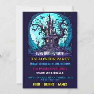 Anbud från Spooky Haunted Manor Halloween fest Inbjudningar
