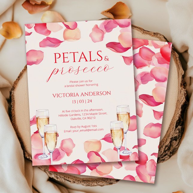 Anbudsgivarens Rosa Petals och Prosecco Möhippa Inbjudningar (Skapare uppladdad)