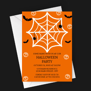 Anbudsinfordran till Spooky-Cute Spindelnät Hallow Inbjudningar