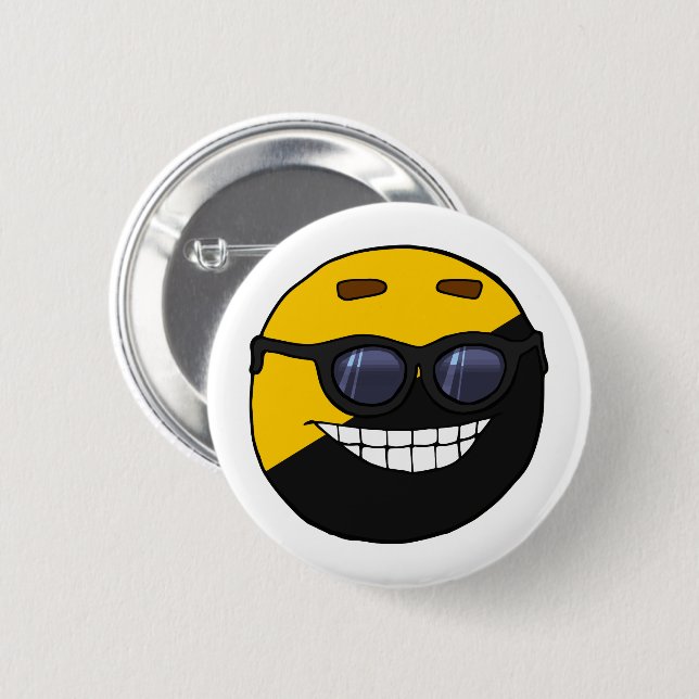 Ancap boll Polandball, söt meme sunglasses thug Knapp (Framsida & baksida)