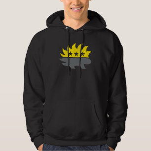 Ancap flagga Porcupine logotyp svart och gult logo Hoodie