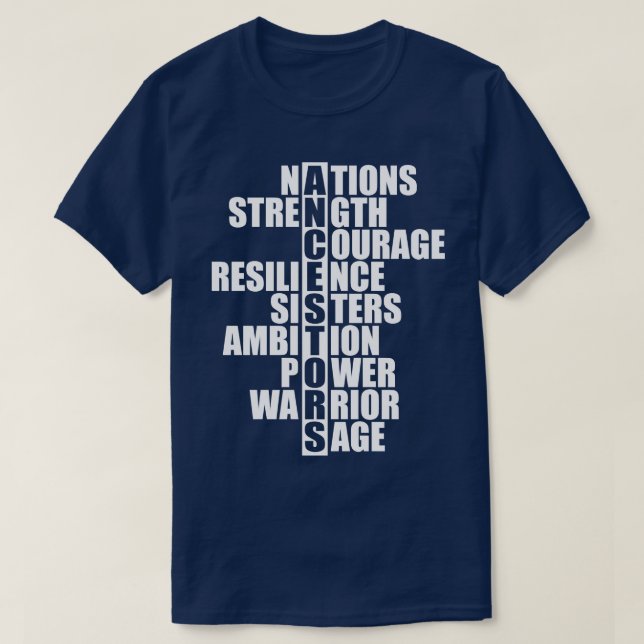 Ancestors nationsstyrka mod resility siste t shirt (Design framsida)