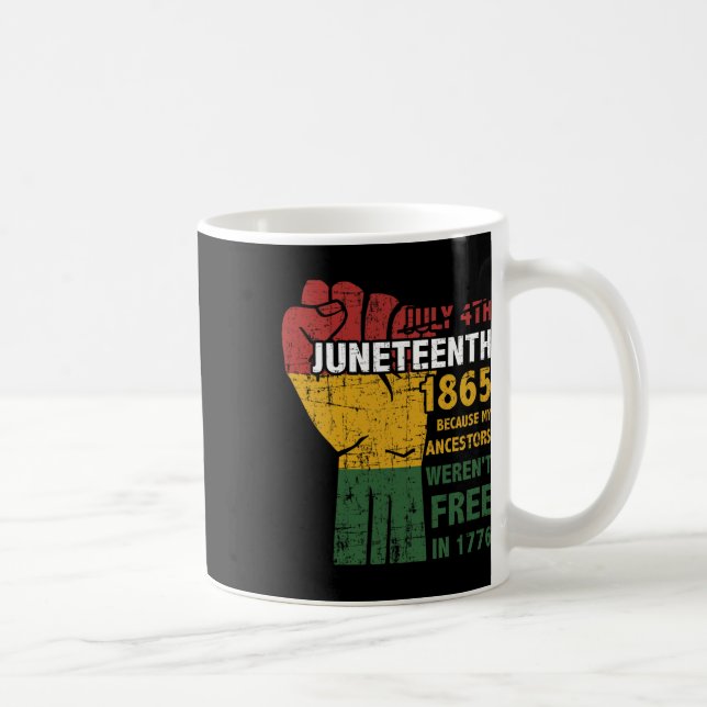 Ancestors var inte fria 1865 4 juli kaffemugg (Höger)