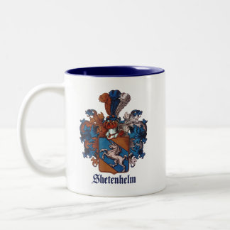 Ancestral Family Crest för Shetenhelm Två-Tonad Mugg