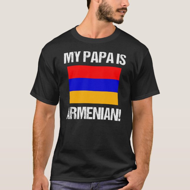 Ancestralt Pride Armenien Pappa Armenien T Shirt (Framsida)