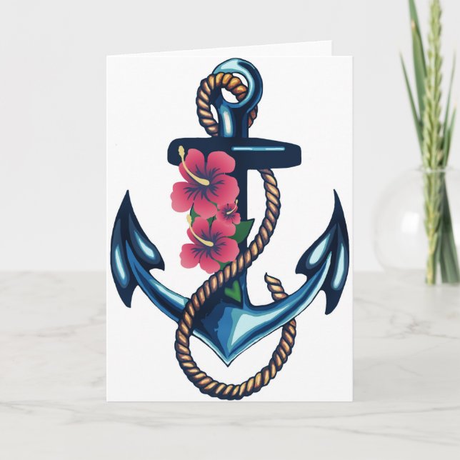 Anchor and Flowers Kort (Framsida)