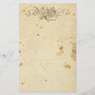 Anchor Antique Nedfläckad Blommigt Stationery Brevpapper