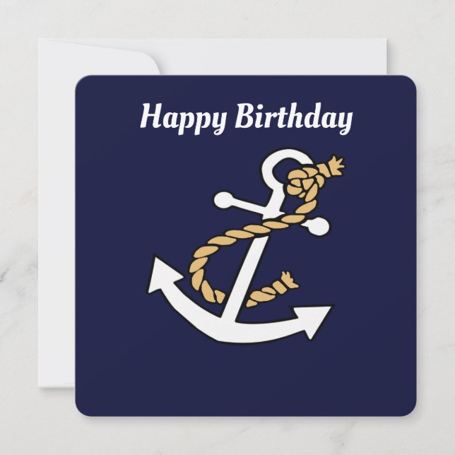 Anchor Away Birthday Card Julkort (Framsida)
