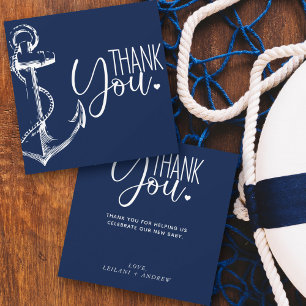 Anchor Baby Shower Nautical Navy Blue Tack Kort