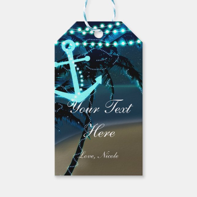 Anchor Beach Handflatan Träd & Ljus Rustic Gift Mä Presentetikett (Framsidan)