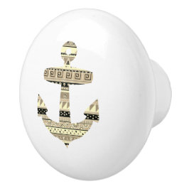 Anchor Beige Tribal Rand Nautical Drawer-knapp Knopp