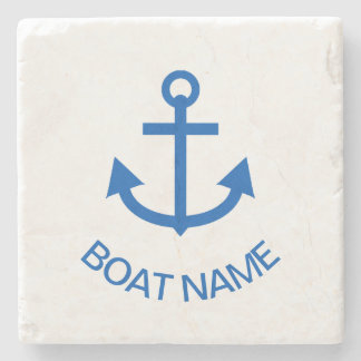 Anchor Blue Personalized Your Boat Name Stenunderlägg
