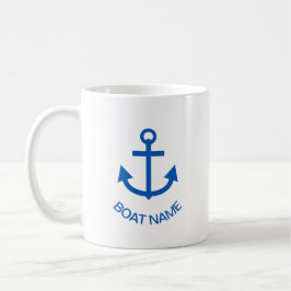 Anchor Blue-Personlig din båt Namn Kaffemugg