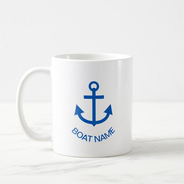 Anchor Blue-Personlig din båt Namn Kaffemugg (Vänster)