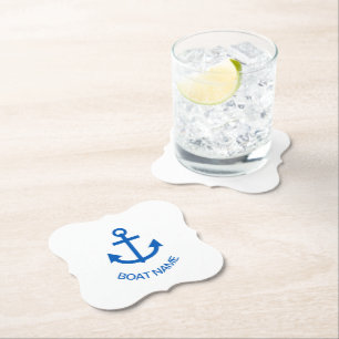 Anchor Blue-Personlig din båt Namn Underlägg Papper