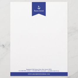 Anchor Blue ribbon Sailing business letterhead Brevhuvud