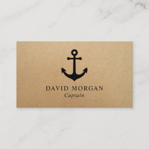 Anchor Boat kapten Rustic Kraft Visitkort