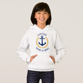 Anchor Boat Namn kapten Guld Laurel Girls White T Shirt