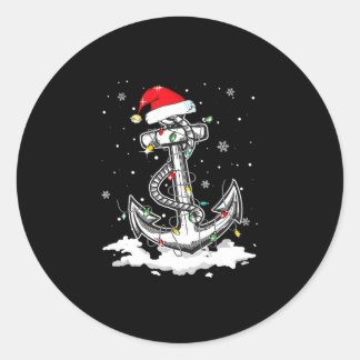 Anchor Boating Sailing jultomten Hat Ljus. Runt Klistermärke