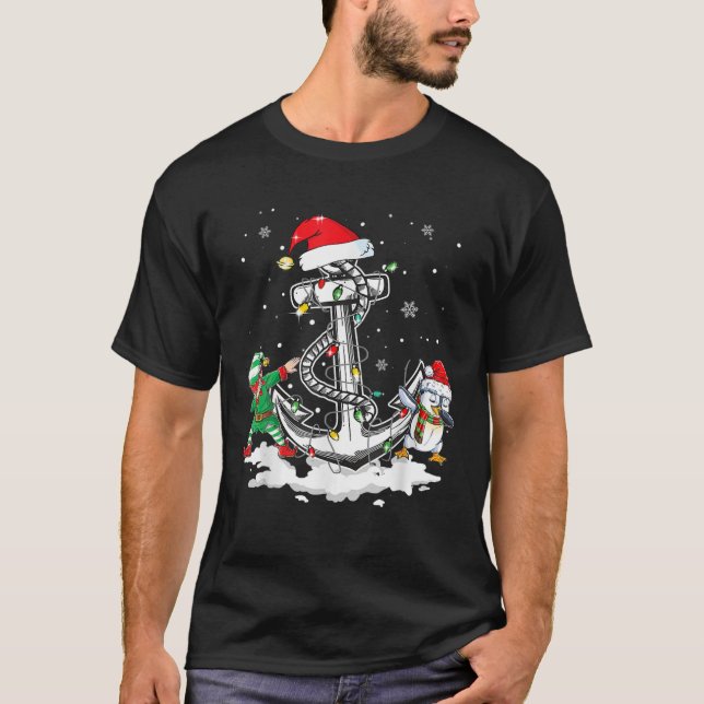 Anchor Boating Sailing jultomten Hat Ljus T Shirt (Framsida)