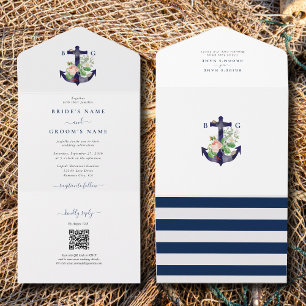 Anchor Botanias Blommigt Nautical Summer Bröllop