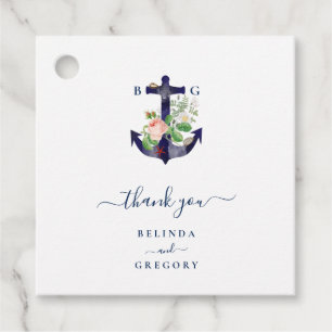 Anchor Botanias Blommigt Nautical Summer Bröllop Gåvor Etiketter