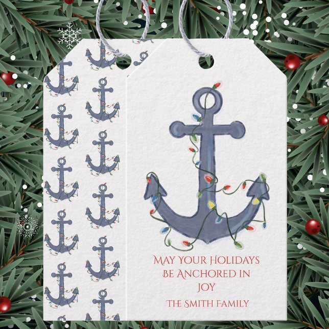 Anchor Christmas Card Presentetikett (Skapare uppladdad)